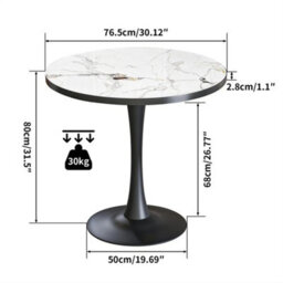 Round Table Waterproof Outdoor Rustic Dining Table Marble Dining Table - thumbnail 2