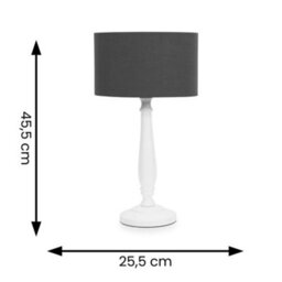 Valuelights Victoria Traditional White Wood Candlestick Table Lamp With Charcoal Drum Shade - Led Bulb Included - thumbnail 6
