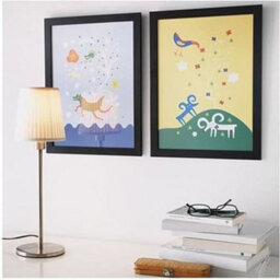 Biznest Set Of 2 Fiskbo A4 Photo Frames 21X30 Cm Fibreboard & Plastic Ideal For Certificates Pictures (Black)