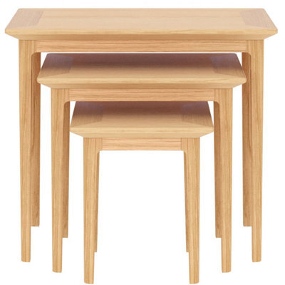 Rest Relax Keswick Oak Nest Of 3 Tables Beige