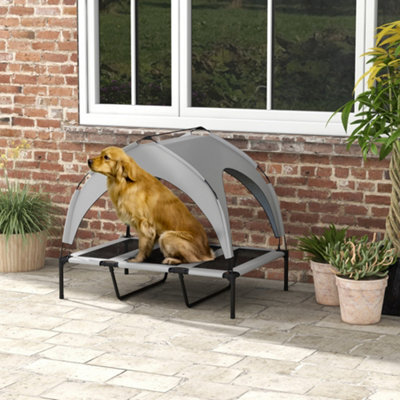 Pawhut Cooling Raised Dog Bed W/ Breathable Mesh, For L Dogs - Light Grey - image 1