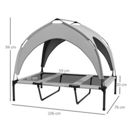 Pawhut Cooling Raised Dog Bed W/ Breathable Mesh, For L Dogs - Light Grey - thumbnail 3