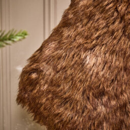 Dibor Traditional Beresford Dark Brown Faux Fur Xmas Gift Decoration Christmas Stocking For Kids - thumbnail 3