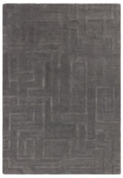 Handmade Modern Charcoal Abstract Wool Easy To Clean Rug For Living Room & Bedroom-200Cm X 290Cm - thumbnail 1