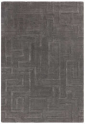 Handmade Modern Charcoal Abstract Wool Easy To Clean Rug For Living Room & Bedroom-200Cm X 290Cm - thumbnail 5