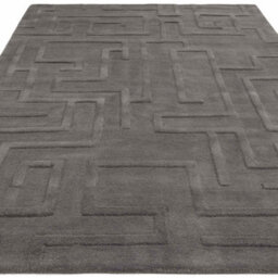 Handmade Modern Charcoal Abstract Wool Easy To Clean Rug For Living Room & Bedroom-200Cm X 290Cm - thumbnail 3