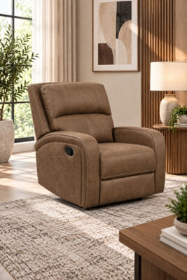Loft Home Celestine Tan Fabric Manual Recliner Armchair - image 1