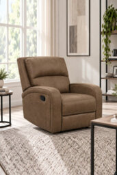 Loft Home Celestine Tan Fabric Manual Recliner Armchair - thumbnail 3