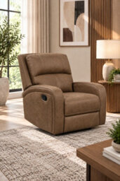 Loft Home Celestine Tan Fabric Manual Recliner Armchair - thumbnail 1