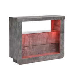 Furniture in Fashion Fiesta Wooden Bar Table Unit In Concrete Effect With Led Lights - thumbnail 4