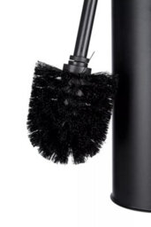 Orsina Matt Black Square Design Toilet Brush Holder, Lavatory Brush Set With Silver Handle, Loo Brush With Holder - thumbnail 3