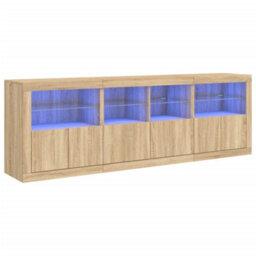 Vidaxl Sideboard With Led Lights Sonoma Oak 202X37X67 Cm - thumbnail 2