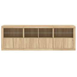 Vidaxl Sideboard With Led Lights Sonoma Oak 202X37X67 Cm - thumbnail 7