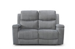 2 Seater Manual Recliner Sofa In Dark Grey Chenille Fabric - thumbnail 5