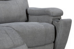 2 Seater Manual Recliner Sofa In Dark Grey Chenille Fabric - thumbnail 6