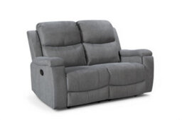 2 Seater Manual Recliner Sofa In Dark Grey Chenille Fabric - thumbnail 4