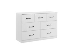 Swish Furniture Paddington 7 Drawer Chest Of Drawers White With Black Handles Bedroom Storage Dresser - thumbnail 3