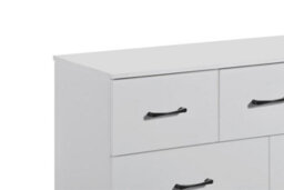 Swish Furniture Paddington 7 Drawer Chest Of Drawers White With Black Handles Bedroom Storage Dresser - thumbnail 6