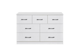Swish Furniture Paddington 7 Drawer Chest Of Drawers White With Black Handles Bedroom Storage Dresser - thumbnail 5