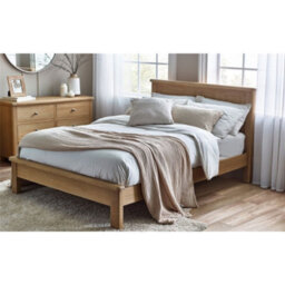 "Ashfield Premium Limed Oak Bed With Curved Edging - Double 4Ft 6"" (135Cm)" - thumbnail 3