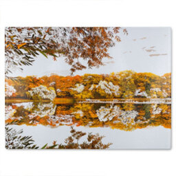 Benjamin Tate Design Autumn Lake Glass Chopping Boarddesigner Style - thumbnail 2
