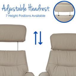 Morris Living The Newton Swivel Recliner Chair & Matching Footstool - Mushroom Leather - thumbnail 3