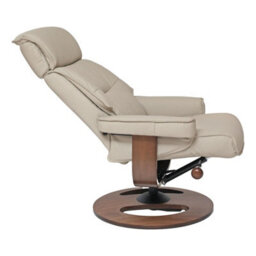 Morris Living The Newton Swivel Recliner Chair & Matching Footstool - Mushroom Leather - thumbnail 6