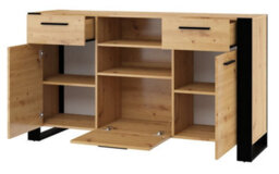 Arte Modern Nuka Sideboard Cabinet In Oak Artisan W1550mm X H870mm X D450mm - thumbnail 2
