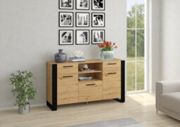 Arte Modern Nuka Sideboard Cabinet In Oak Artisan W1550mm X H870mm X D450mm - thumbnail 3