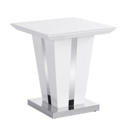 Furniture in Fashion Memphis High Gloss Lamp Table In White With Glass Top - thumbnail 3