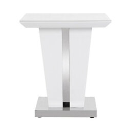 Furniture in Fashion Memphis High Gloss Lamp Table In White With Glass Top - thumbnail 5