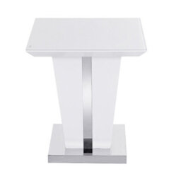 Furniture in Fashion Memphis High Gloss Lamp Table In White With Glass Top - thumbnail 4