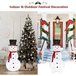4Ft Lighted Christmas Snowman Pre Lit Outdoor/indoor Xmas Decoration With 90 Led - thumbnail 6