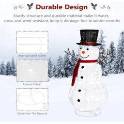 4Ft Lighted Christmas Snowman Pre Lit Outdoor/indoor Xmas Decoration With 90 Led - thumbnail 4