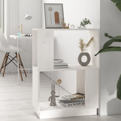 Berkfield Book Cabinet/room Divider White 51X25X70 Cm Solid Wood Pine - image 1