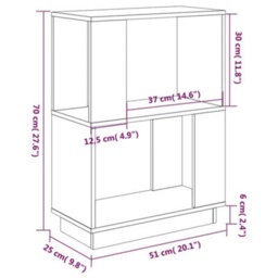 Berkfield Book Cabinet/room Divider White 51X25X70 Cm Solid Wood Pine - thumbnail 8