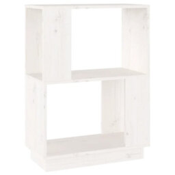 Berkfield Book Cabinet/room Divider White 51X25X70 Cm Solid Wood Pine - thumbnail 2