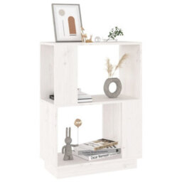 Berkfield Book Cabinet/room Divider White 51X25X70 Cm Solid Wood Pine - thumbnail 4
