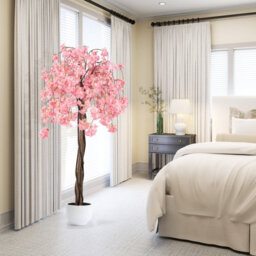 Gainoom 163Cm Tall Pink Artificial Cherry Blossom Tree Faux Flower Plant In Nursery Pot - thumbnail 4