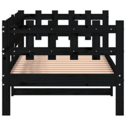 Berkfield Day Bed Black 90X190 Cm Solid Wood Pine - thumbnail 6