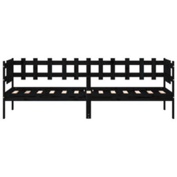 Berkfield Day Bed Black 90X190 Cm Solid Wood Pine - thumbnail 4