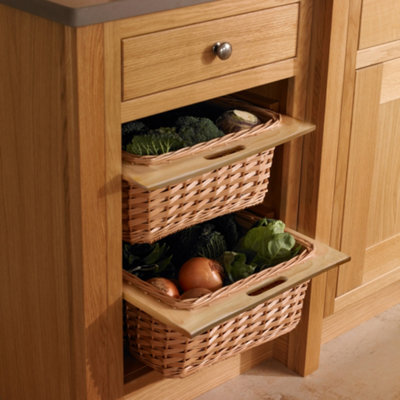 MonsterShop Pull Out Wicker Basket Drawer 500mm Kitchen Storage Solution 100% Handmade Rattan Free Fixing Kit - image 1