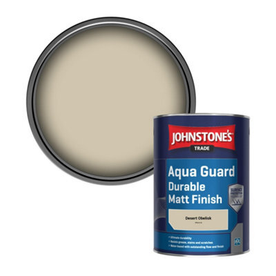 Johnstone's Trade Wood & Metal Aqua Guard Durable Matt Paint Desert Obelisk (Ppg14-10) 1L - image 1