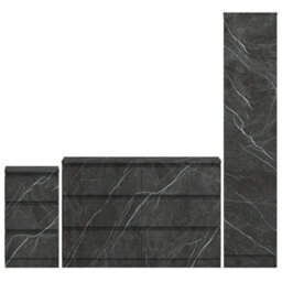 Zita Grey Marble Effect 3 Piece Bedroom Set - 1-Door Wardrobe, Wide Chest & Bedside Table, Stylish Modern Bedroom Furniture - thumbnail 5