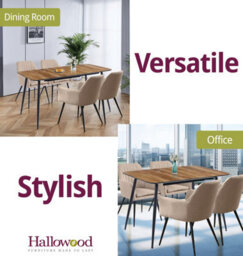Hallowood Furniture Cullompton Large Extending Dining Table (120-150-180 Cm) With 4 Light Brown Fabric Armed Chairs - thumbnail 6