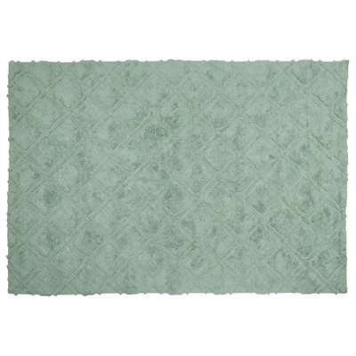 Beliani Rug Hatay Light Green 140 X 200 Cm Cotton - image 1