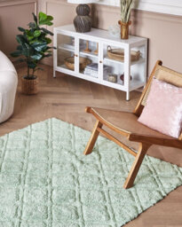 Beliani Rug Hatay Light Green 140 X 200 Cm Cotton - thumbnail 2