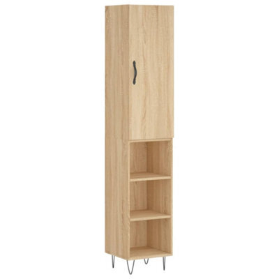 Berkfield Elegant Highboard Sonoma Oak 34.5X34X180 Cm Engineered Wood - image 1