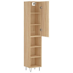 Berkfield Elegant Highboard Sonoma Oak 34.5X34X180 Cm Engineered Wood - thumbnail 4