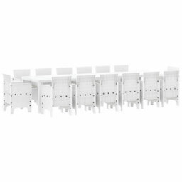 Berkfield Garden Dining Set 15 Pcs White Polt Rattan - thumbnail 2